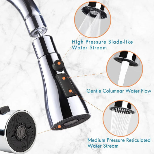 3 in 1 Kitchen Sink Faucet | Rotate, Rinse & Save Water | Easy Fit for Any Sink
