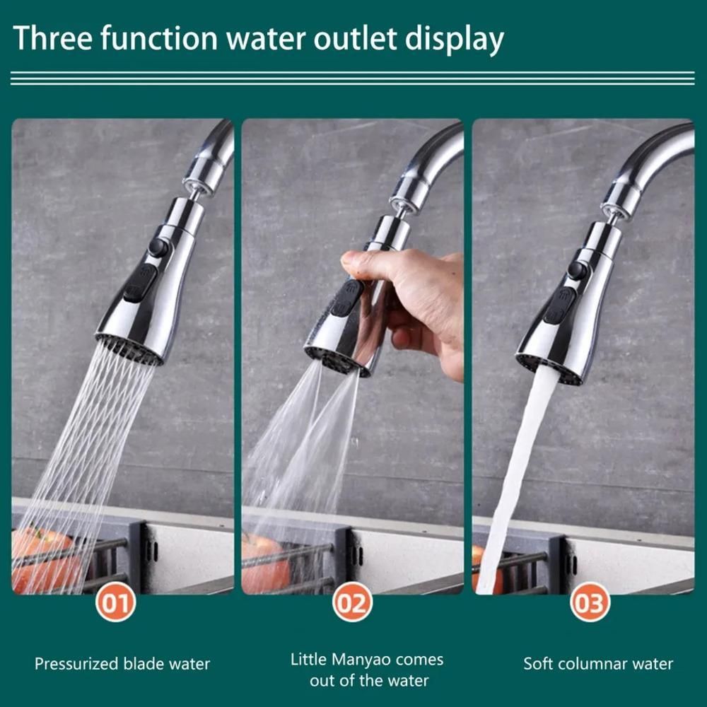 3 in 1 Kitchen Sink Faucet | Rotate, Rinse & Save Water | Easy Fit for Any Sink