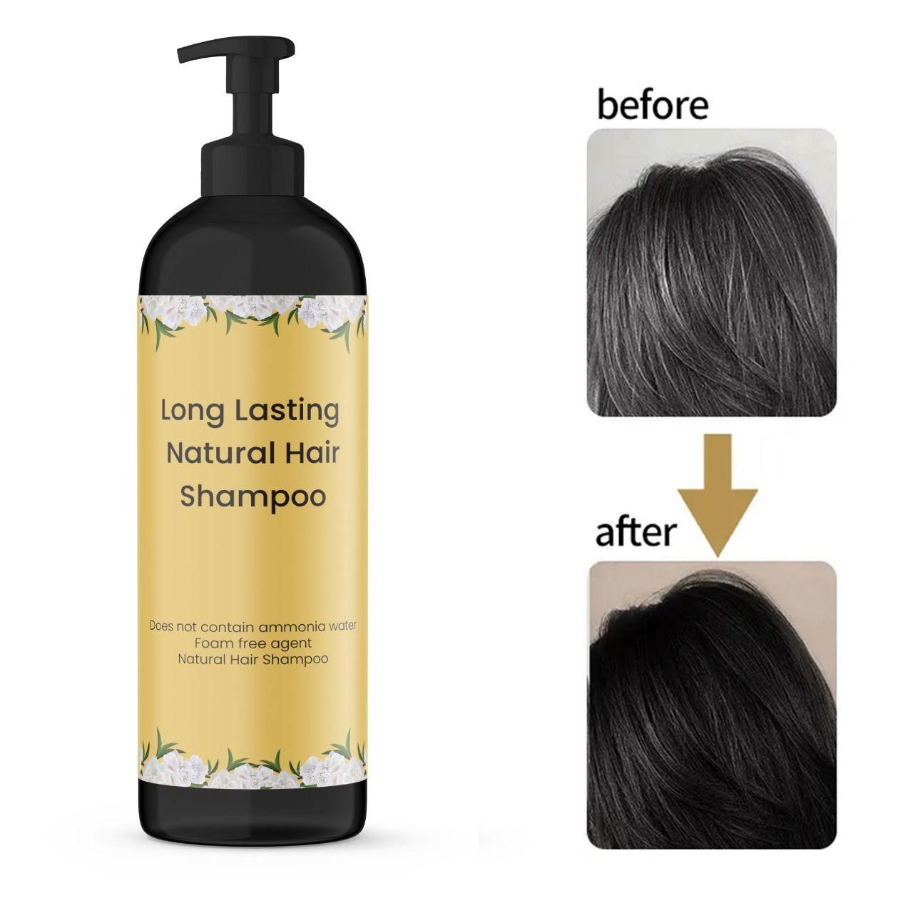 Long Lasting Natural Hair Dye Shampoo - Color + Care in One Wash (Pack of 2)