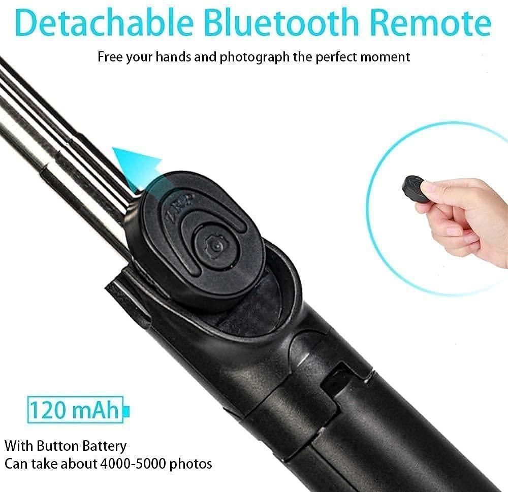 Extendable Flash 3-in-1 Selfie Stick Tripod with Bluetooth Remote (Premium)