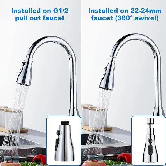 3 in 1 Kitchen Sink Faucet | Rotate, Rinse & Save Water | Easy Fit for Any Sink