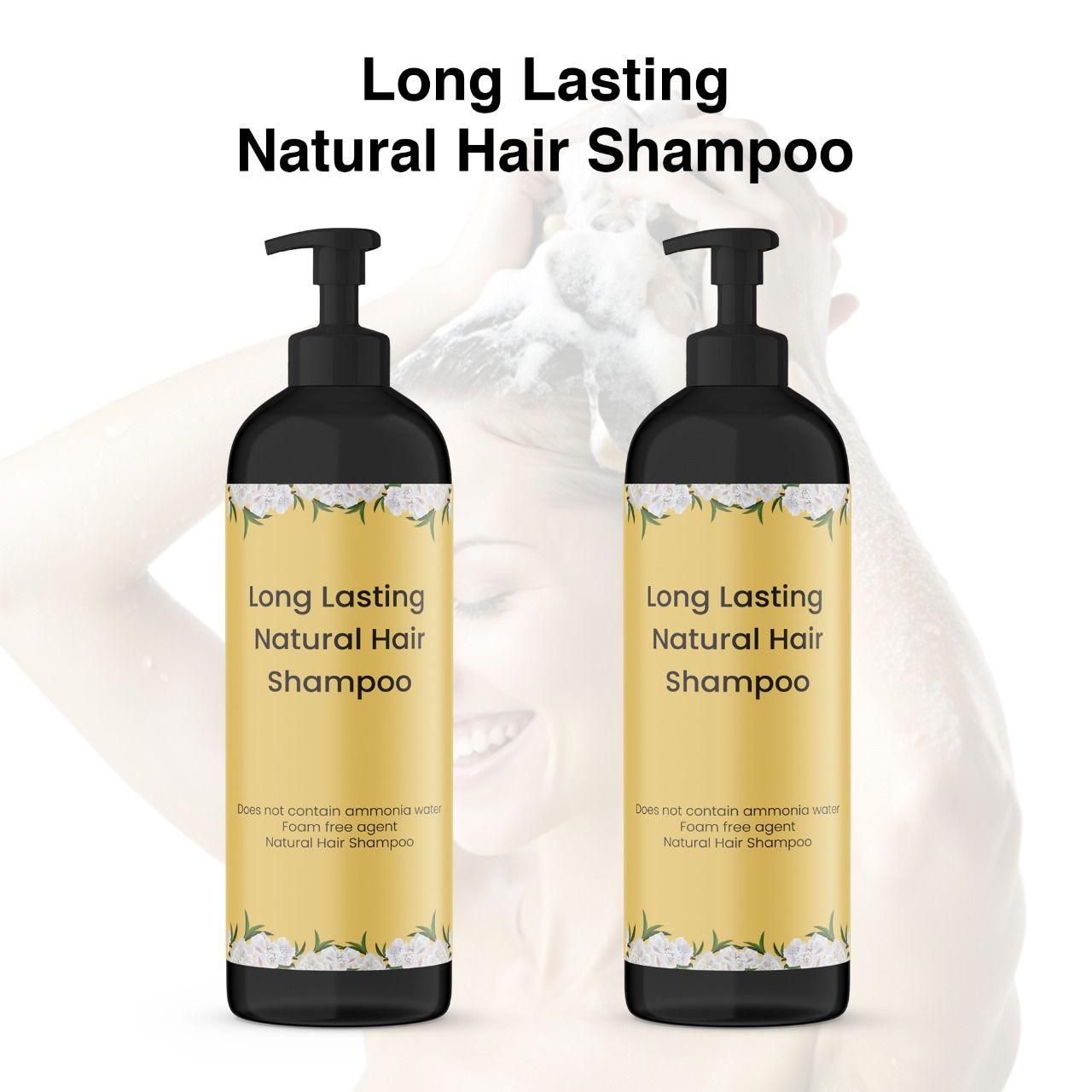 Long Lasting Natural Hair Dye Shampoo - Color + Care in One Wash (Pack of 2)