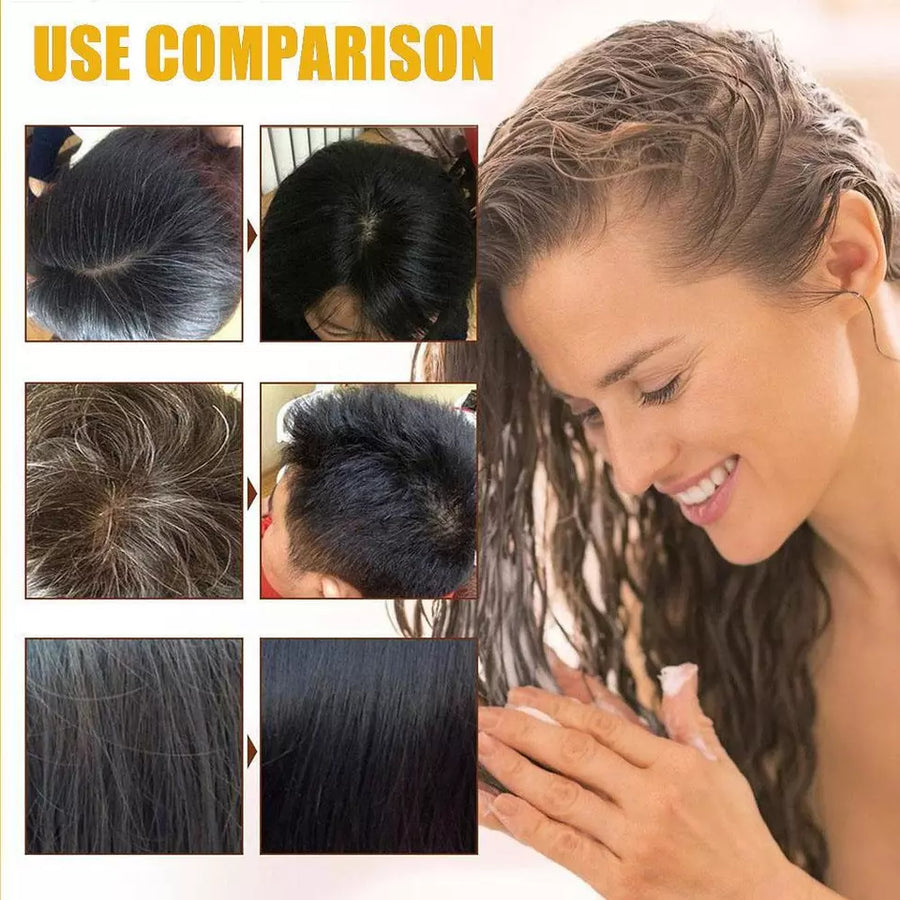 Long Lasting Natural Hair Dye Shampoo - Color + Care in One Wash (Pack of 2)